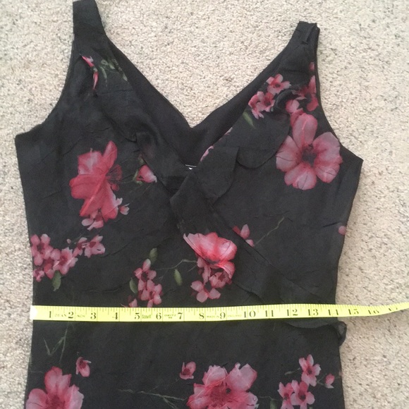ZOEY BETH V-neck Sleeveless Dress Black Pink Floral Medium - Picture 5 of 10